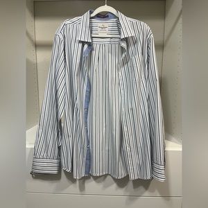 Tommy Bahama Blue and White Pinstripe Shirt